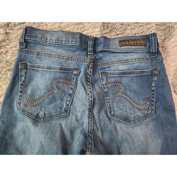 Rock & Republic Women's Jeans Size 8M Waist 28 Skinny Banshee Inseem 26 - Picture 8 of 9